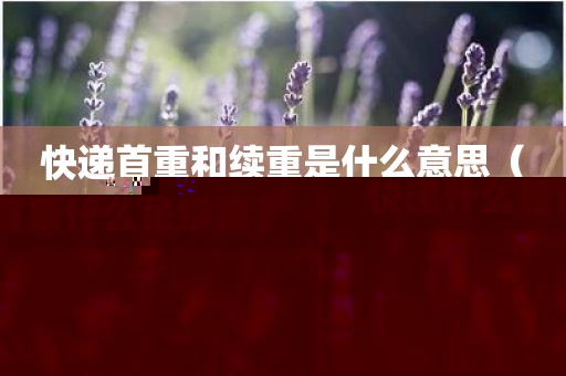 快递首重和续重是什么意思（快递什么是首重什么是续重）