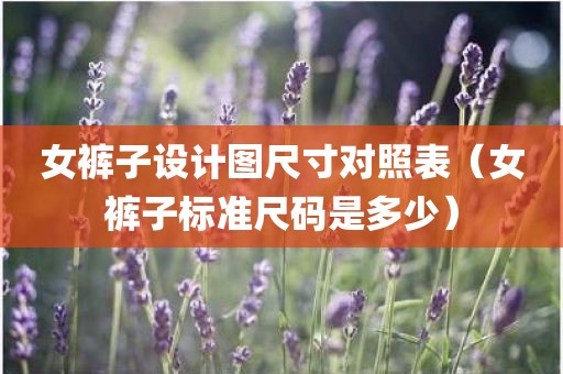 女裤子设计图尺寸对照表（女裤子标准尺码是多少）