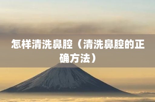 怎样清洗鼻腔（清洗鼻腔的正确方法）