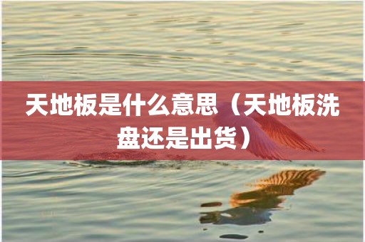 天地板是什么意思（天地板洗盘还是出货）