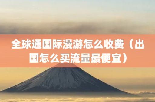全球通国际漫游怎么收费（出国怎么买流量最便宜）