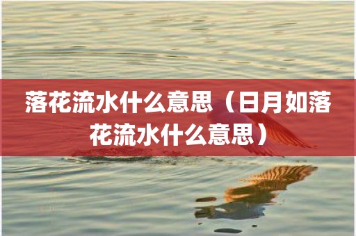 落花流水什么意思（日月如落花流水什么意思）