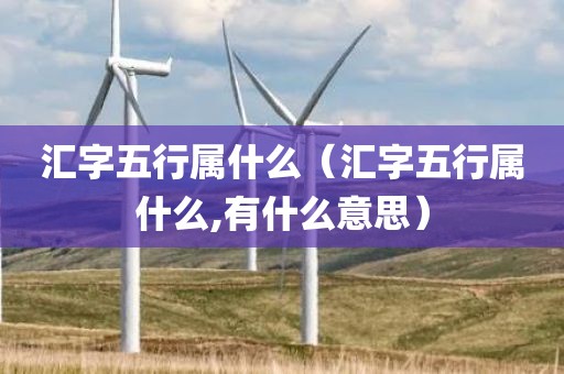 汇字五行属什么（汇字五行属什么,有什么意思）