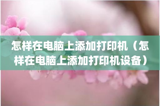 怎样在电脑上添加打印机（怎样在电脑上添加打印机设备）