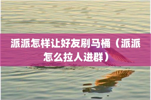 派派怎样让好友刷马桶（派派怎么拉人进群）