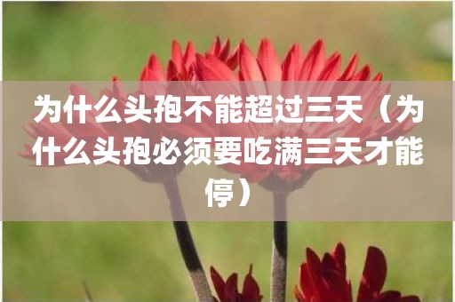 为什么头孢不能超过三天（为什么头孢必须要吃满三天才能停）