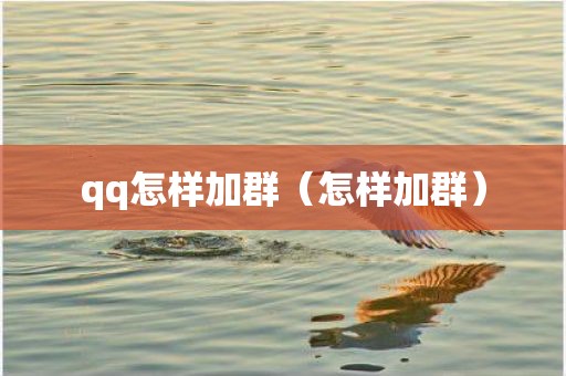 qq怎样加群（怎样加群）