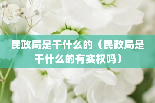 民政局是干什么的（民政局是干什么的有实权吗）