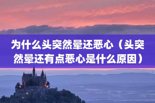 为什么头突然晕还恶心（头突然晕还有点恶心是什么原因）
