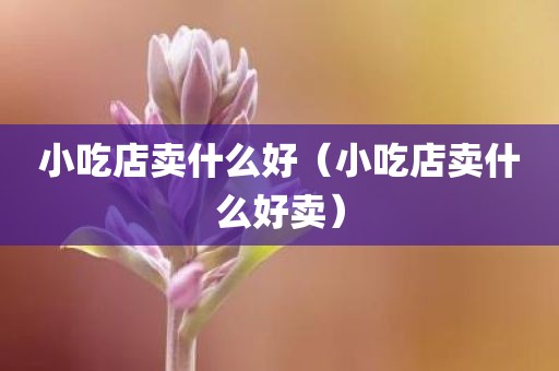 小吃店卖什么好（小吃店卖什么好卖）
