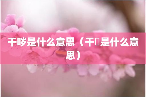 干哕是什么意思（干儛是什么意思）