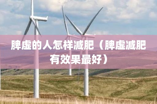脾虚的人怎样减肥（脾虚减肥有效果最好）