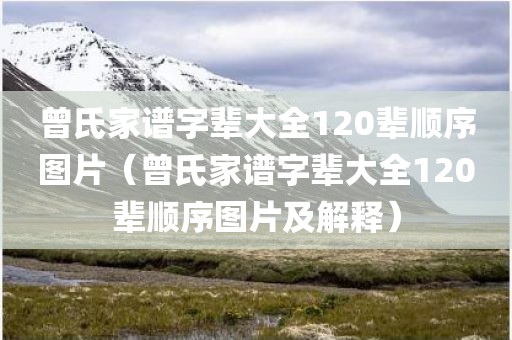 曾氏家谱字辈大全120辈顺序图片（曾氏家谱字辈大全120辈顺序图片及解释）