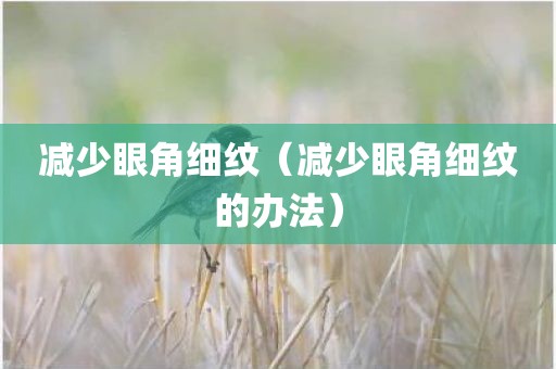 减少眼角细纹（减少眼角细纹的办法）