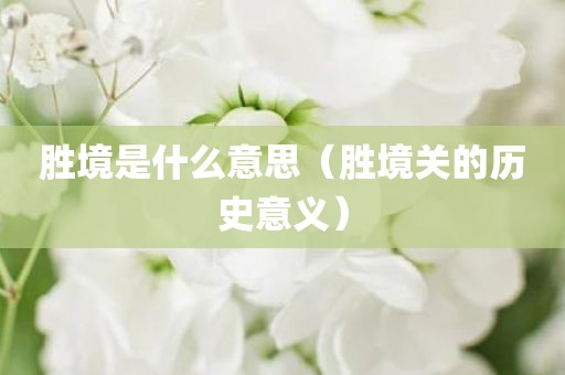 胜境是什么意思（胜境关的历史意义）