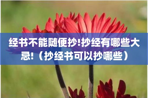 经书不能随便抄!抄经有哪些大忌!（抄经书可以抄哪些）