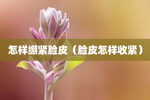 怎样绷紧脸皮(脸皮怎样收紧)