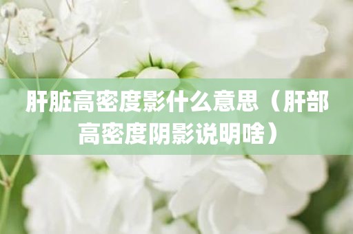 肝脏高密度影什么意思（肝部高密度阴影说明啥）