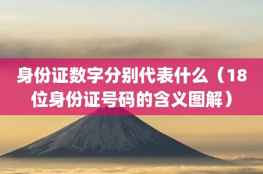 身份证数字分别代表什么（18位身份证号码的含义图解）