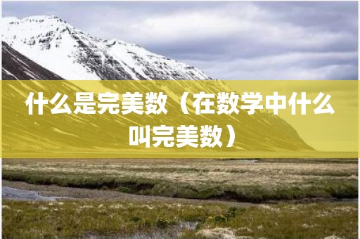 什么是完美数（在数学中什么叫完美数）