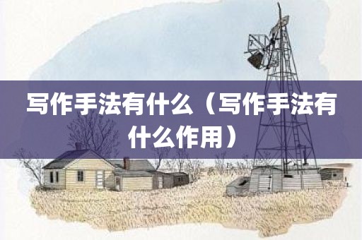 写作手法有什么(写作手法有什么作用)