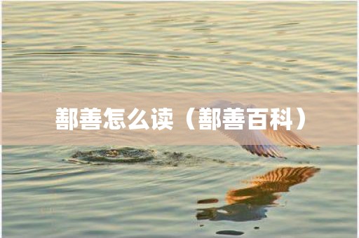 鄯善怎么读（鄯善百科）