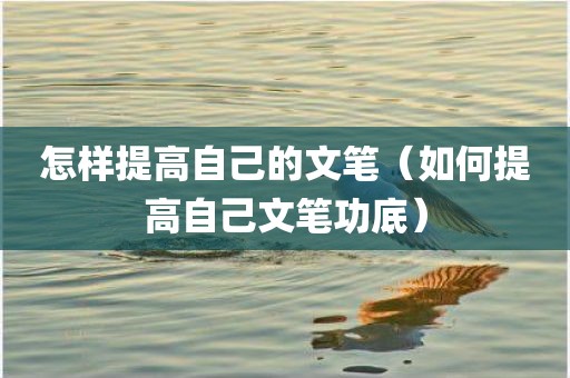 怎样提高自己的文笔（如何提高自己文笔功底）