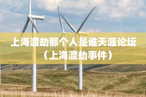 上海渡劫那个人是谁天涯论坛（上海渡劫事件）
