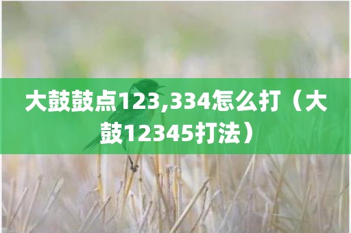 大鼓鼓点123,334怎么打（大鼓12345打法）