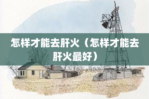 怎样才能去肝火（怎样才能去肝火最好）