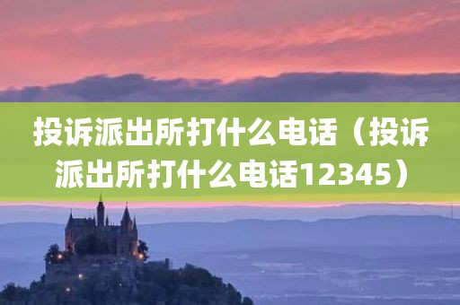 投诉派出所打什么电话（投诉派出所打什么电话12345）