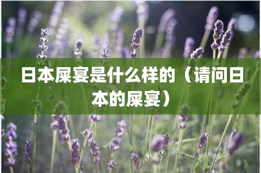 日本屎宴是什么样的(请问日本的屎宴)