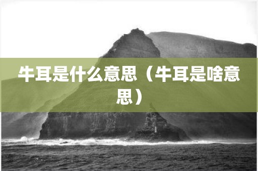 牛耳是什么意思（牛耳是啥意思）