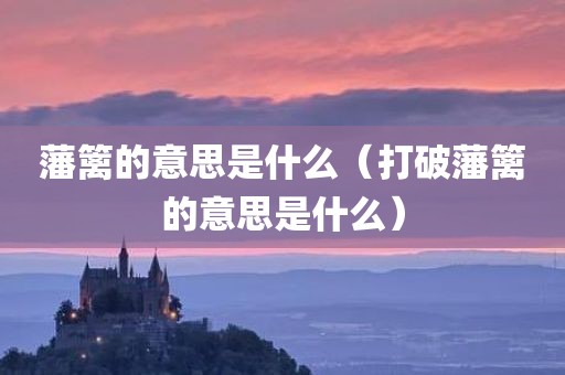 藩篱的意思是什么（打破藩篱的意思是什么）