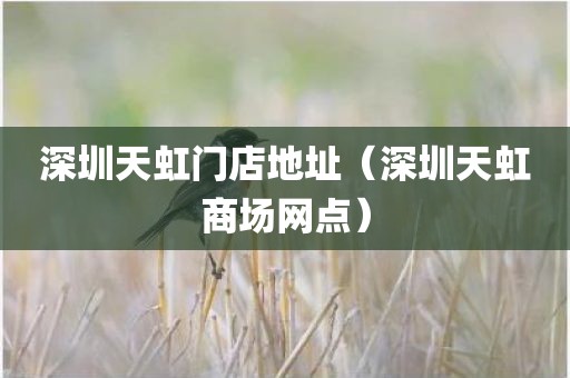 深圳天虹门店地址（深圳天虹商场网点）