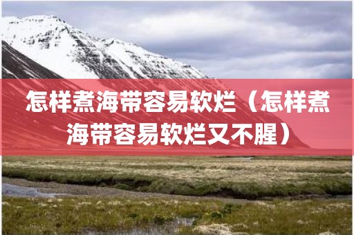 怎样煮海带容易软烂（怎样煮海带容易软烂又不腥）