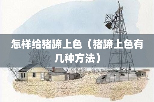 怎样给猪蹄上色（猪蹄上色有几种方法）