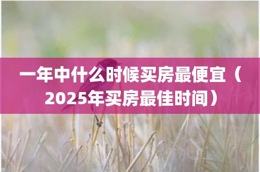 一年中什么时候买房最便宜（2025年买房最佳时间）