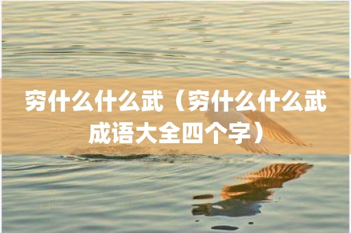 穷什么什么武（穷什么什么武成语大全四个字）