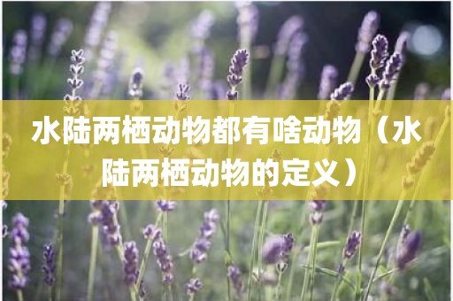 水陆两栖动物都有啥动物（水陆两栖动物的定义）