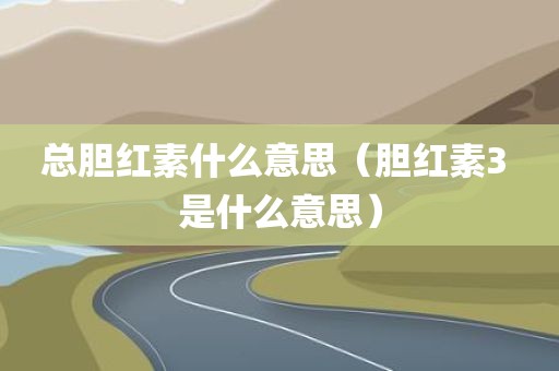 总胆红素什么意思（胆红素3 是什么意思）