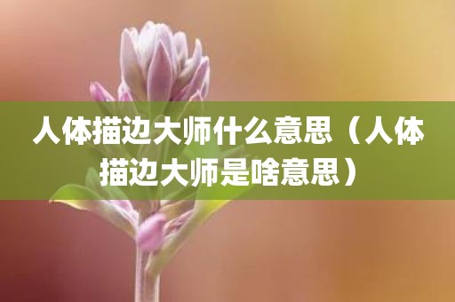 人体描边大师什么意思（人体描边大师是啥意思）