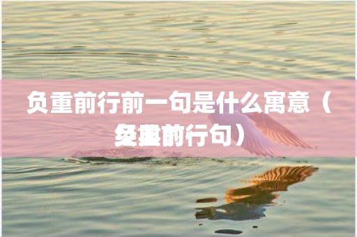 负重前行前一句是什么寓意（负重前行经典的一句）