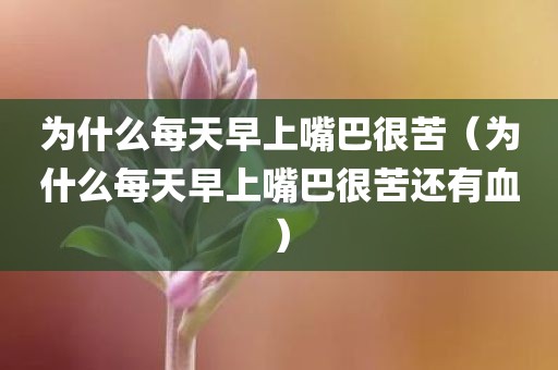 为什么每天早上嘴巴很苦（为什么每天早上嘴巴很苦还有血）