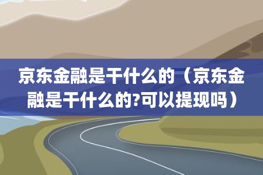 京东金融是干什么的（京东金融是干什么的?可以提现吗）