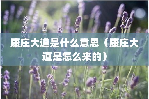 康庄大道是什么意思（康庄大道是怎么来的）