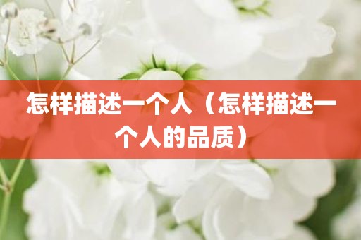 怎样描述一个人（怎样描述一个人的品质）