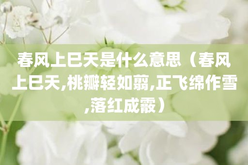 春风上巳天是什么意思（春风上巳天,桃瓣轻如翦,正飞绵作雪,落红成霰）