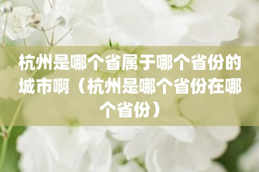 杭州是哪个省属于哪个省份的城市啊（杭州是哪个省份在哪个省份）