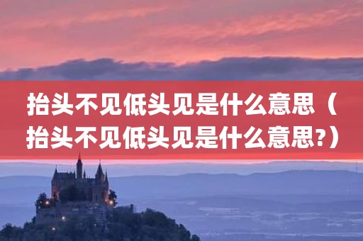 抬头不见低头见是什么意思（抬头不见低头见是什么意思?）